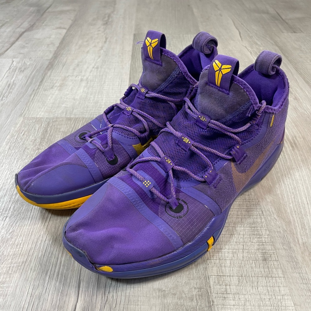 Nike Kobe AD Exodus Lakers MENS Size 14 AR5515-500 Hyper Grape Purple Yellow